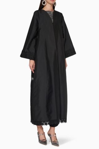 Lace embroidered abayas